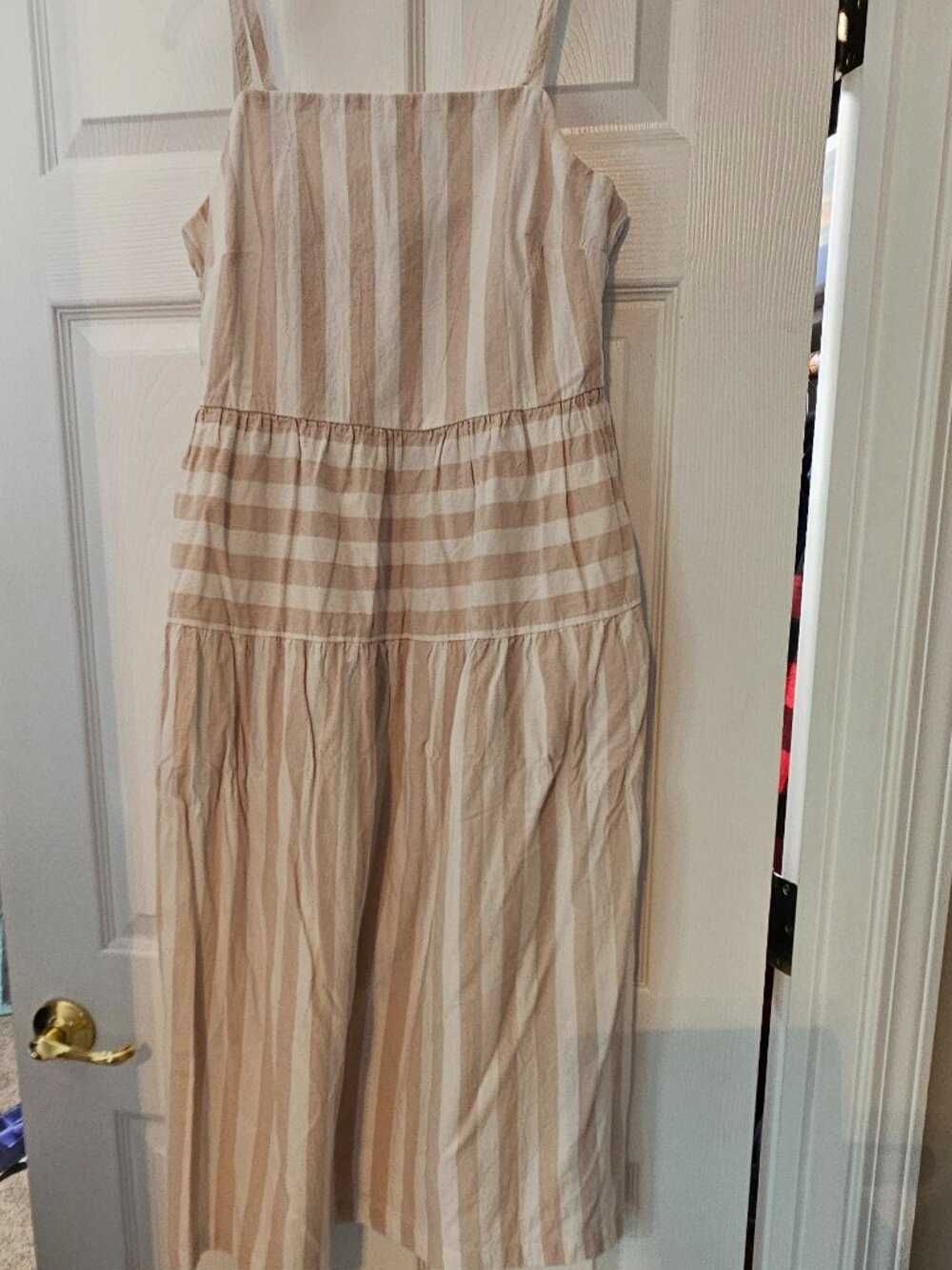 Universal Thread midi tan and white striped dress